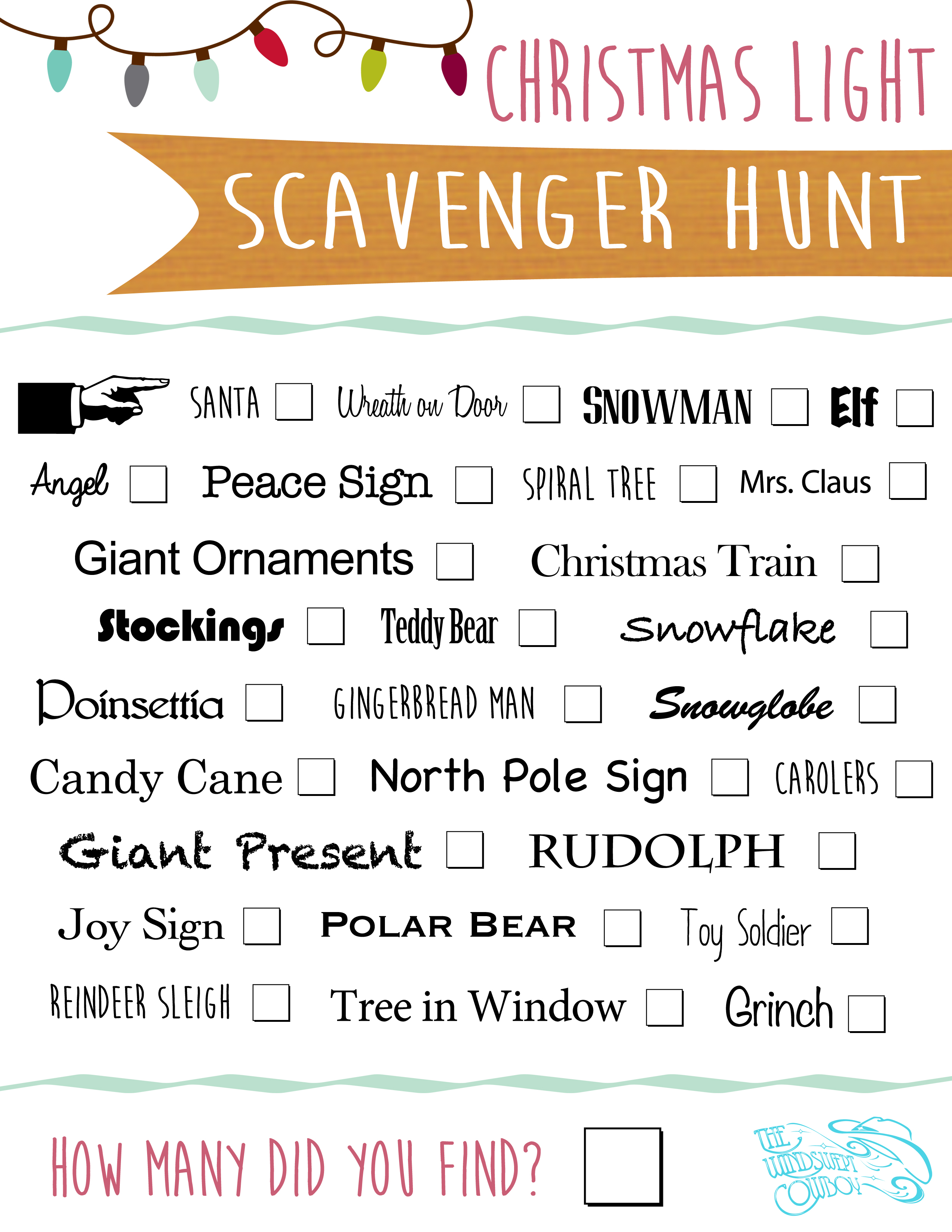 Christmas Scavenger Hunt Items